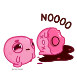 😞 Blood Splatters 피, 고어, 만화, 분홍색 telegram sticker