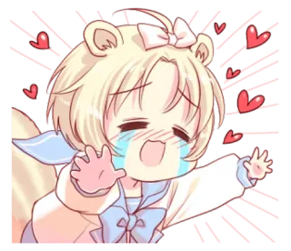 😭 anime, menangis, kawaii, hati, imut, kartun telegram sticker