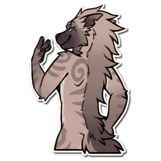 ✨ hiena, antro, kreskówka, środkowy palec whatsapp sticker