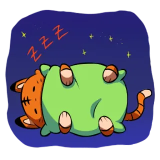 🐯 ZZZ 자는, zzz, 동물, 잠, 만화 telegram sticker