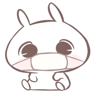 😷 coelho, fofo, adesivo, desenho, kawaii telegram sticker