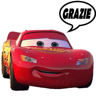 😀 Lightning McQueen Cars GRAZIE car, movie, pixar, thanks, cartoon telegram sticker