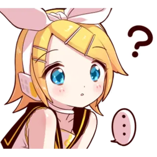 😗 Rin Kagamine Anime, Vocaloid, Frage, Süß, Mädchen telegram sticker