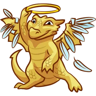 😇 drago, angelo, aureola, ali, mitico, creatura whatsapp sticker