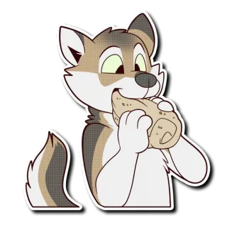 🌯 animal, loup, dessin animé, sandwich, mignon, poilu telegram sticker