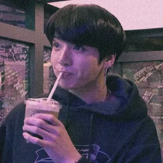 💜 person, drinking, hoodie, beverage, cafe, casual, indoors telegram sticker