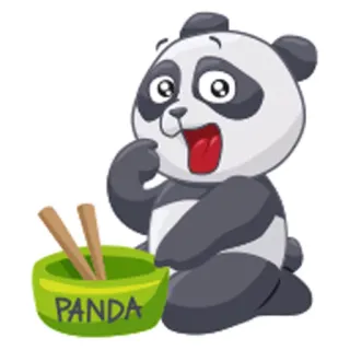 😞 PANDA panda, cartoon, animal, bear, bamboo, cute, kawaii telegram sticker