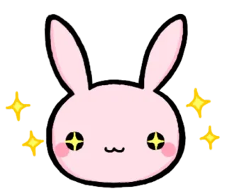 🤑 lapin, mignon, kawaii, paillettes, rose, lapinou whatsapp sticker