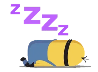 🍋 Minion Despicable Me ZZZ Minion, dormir, dessin animé, zzz, mignon telegram sticker