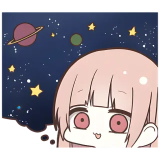 🌌 Anime, Kreskówka, Kosmos, Gwiazdy, Planeta telegram sticker