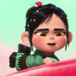 ✨ Vanellope von Schweetz Wreck-It Ralph dessin animé, Disney, Les Mondes de Ralph, Vanellope, personnage, mignon telegram sticker