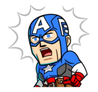 😲 Captain America super-héros, Marvel, comics, Avengers, Captain America whatsapp sticker
