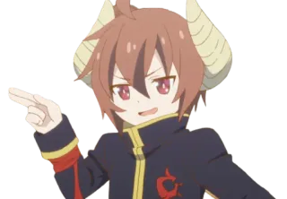 👌 アニメ, 悪魔, キャラクター, 角, 指差し telegram sticker