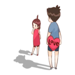 💑 Love amour, cœur, couple, dessin animé, romance telegram sticker