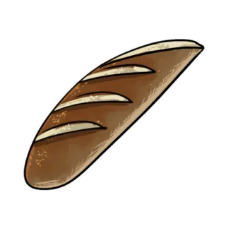 🥖 pan, hogaza, comida, panadería, carbohidrato, grano telegram sticker