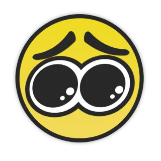 😔 sad, emoji, yellow, eyes, emotional, face telegram sticker