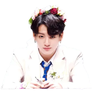 😠 Jungkook Jungkook, BTS, Kpop, Sänger, Blumenkranz telegram sticker