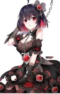 😋 Anime, Gotico, Vestito, Rosso, Nero, Carino, Ragazza telegram sticker