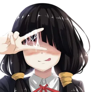 😏 动漫, 女孩, 卡哇伊, 可爱, 剪刀手 telegram sticker