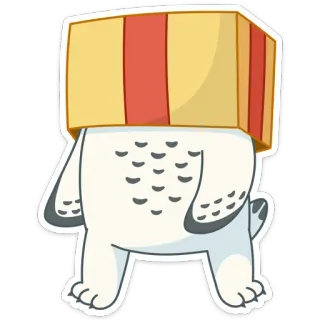 🙈 adesivo, caixa, animal, branco, desenho animado, engraçado telegram sticker