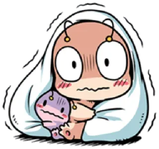 🥶 Cartoon, Baby, Schockiert, Niedlich, Decke telegram sticker