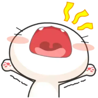 🥱 猫, 口を開ける, 叫ぶ, 漫画, 動物 telegram sticker