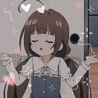 💗 Anime, Chica, Dibujos animados, Corazones, Lindo telegram sticker