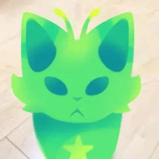 ❇️ kot, obcy, zielony, słodki, kreskówka, gwiazda telegram sticker