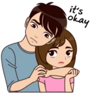 😩 love amour, couple, relation, dessin animé, câlin telegram sticker