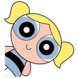 🙂 Bubbles The Powerpuff Girls cartoni animati, bolle, Le Superchicche, carino telegram sticker