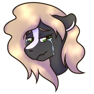 😢 грустный, плач, пони, слезы, эмоции, мультфильм telegram sticker