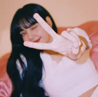 🐈 Lisa kpop, ลิซ่า, blackpink, นักร้อง, สัญลักษณ์สันติภาพ, ขยิบตา telegram sticker