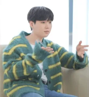 🤷‍♂ homme, cardigan, coréen, personne, intérieur, assis telegram sticker