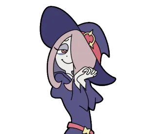 😈 Ursula Callistis Little Witch Academia anime, bruja, morado, magia, sonriendo, seguro telegram sticker