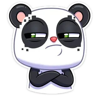 😑 Panda, Dessin animé, Mignon, Animal, Sticker whatsapp sticker
