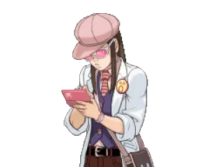 😑 Ema Skye Ace Attorney Anime, Detetive, Ciência, Gamer telegram sticker