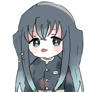 ❄️ Muichiro Tokito Demon Slayer 动漫, Q版, 可爱, 鬼灭之刃, 无一郎, 时透 whatsapp sticker