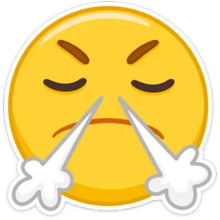 😤 Emoji, Boos, Stomen, Gezicht, Kwaad telegram sticker