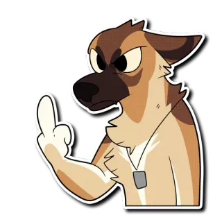 🖕 pies, kreskówka, środkowy palec, wulgarny, obraźliwy, zły telegram sticker