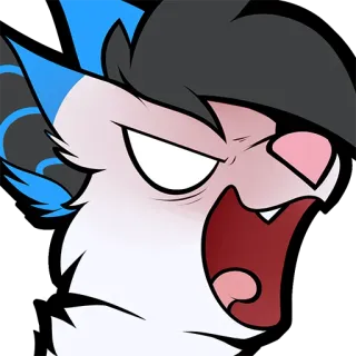 😡 Furry, Antropomorfo, Rabbia, Cartone animato, Personaggio telegram sticker