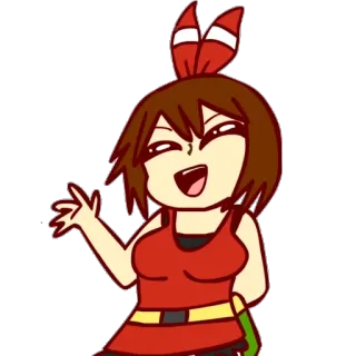 👋 anime, kreskówka, postać, machanie telegram sticker