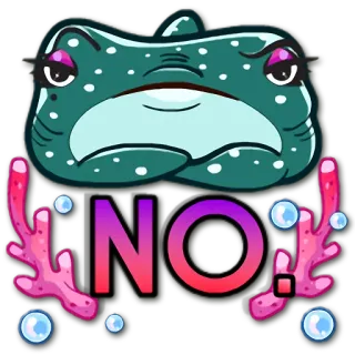 😑 NO! 鱼, 珊瑚, 不, 贴纸, 海, 海洋 telegram sticker