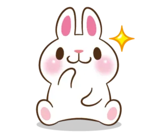 😃 кролик, милый, блеск, животное, мультфильм, каваи whatsapp sticker