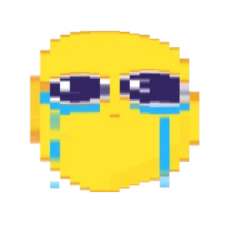 😭 Emoji, Piangendo, Triste, Pixel art, Lacrime whatsapp sticker