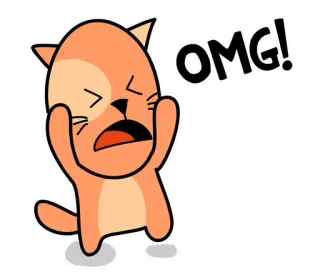 😱 OMG! 고양이, 헐, 충격, 만화, 표정, 놀람, 귀여운 telegram sticker