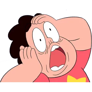 😱 Steven Universe 만화, 캐릭터, 놀란, 입 벌린, 무서운, 겁먹은 telegram sticker