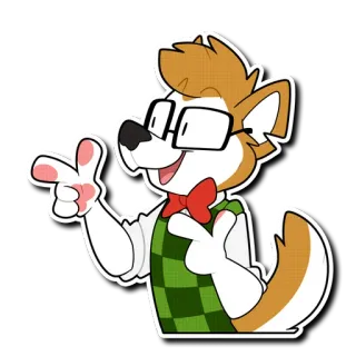 👈 Furry, Perro, Lobo, Dibujos animados, Mono, Gafas, Nerd telegram sticker