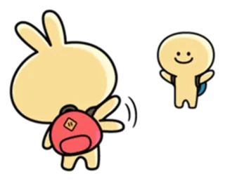 👋 мультяшный персонаж, рюкзак, милый, улыбающееся лицо telegram sticker