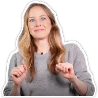 😳 женщина, блондинка, портрет, выражение лица, свитер, человек telegram sticker