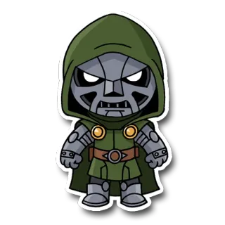 🤖 Doctor Doom Marvel, villain, superhero, comic book, Doctor Doom, character telegram sticker